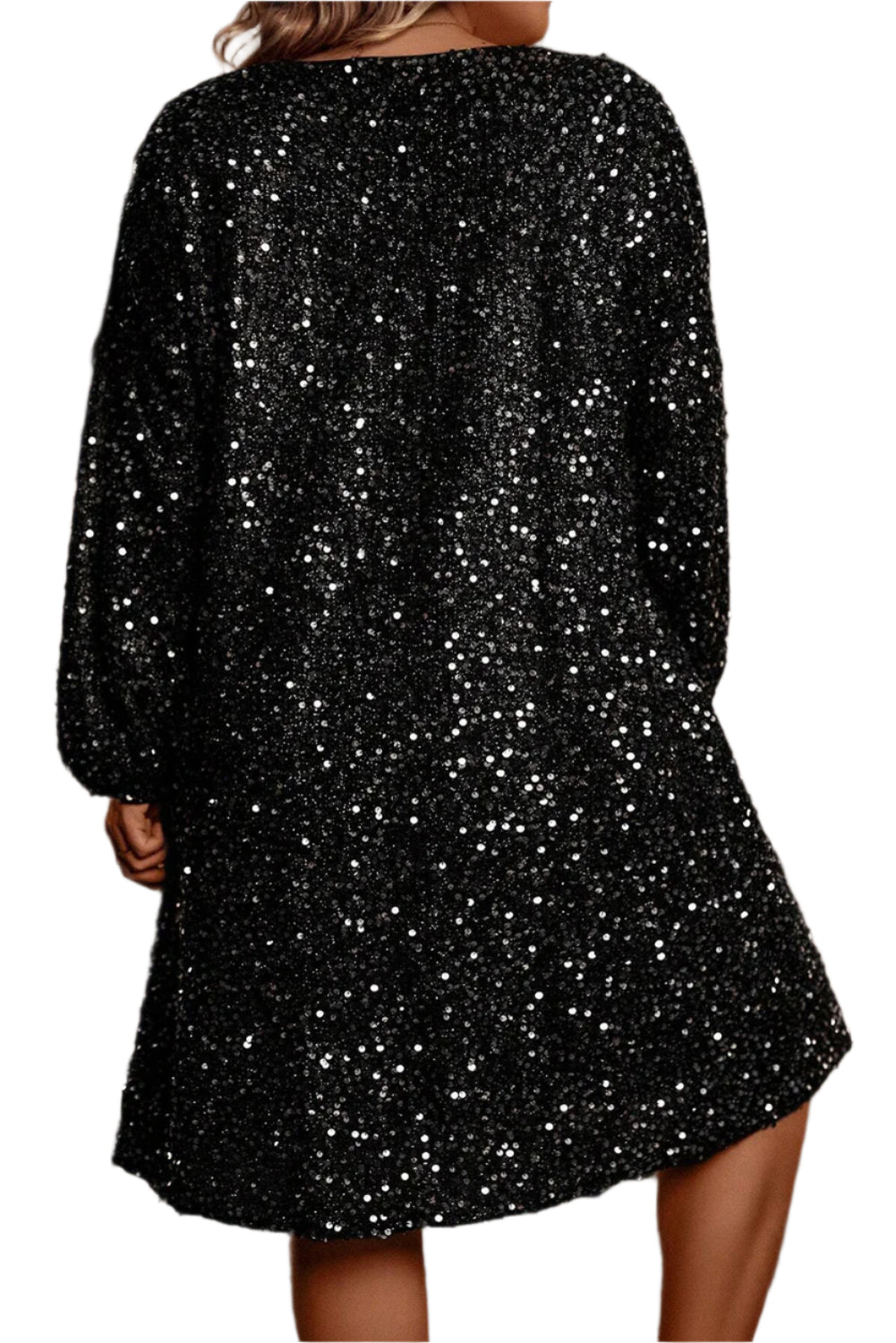 Black Sequin Dress - 1X - 4X