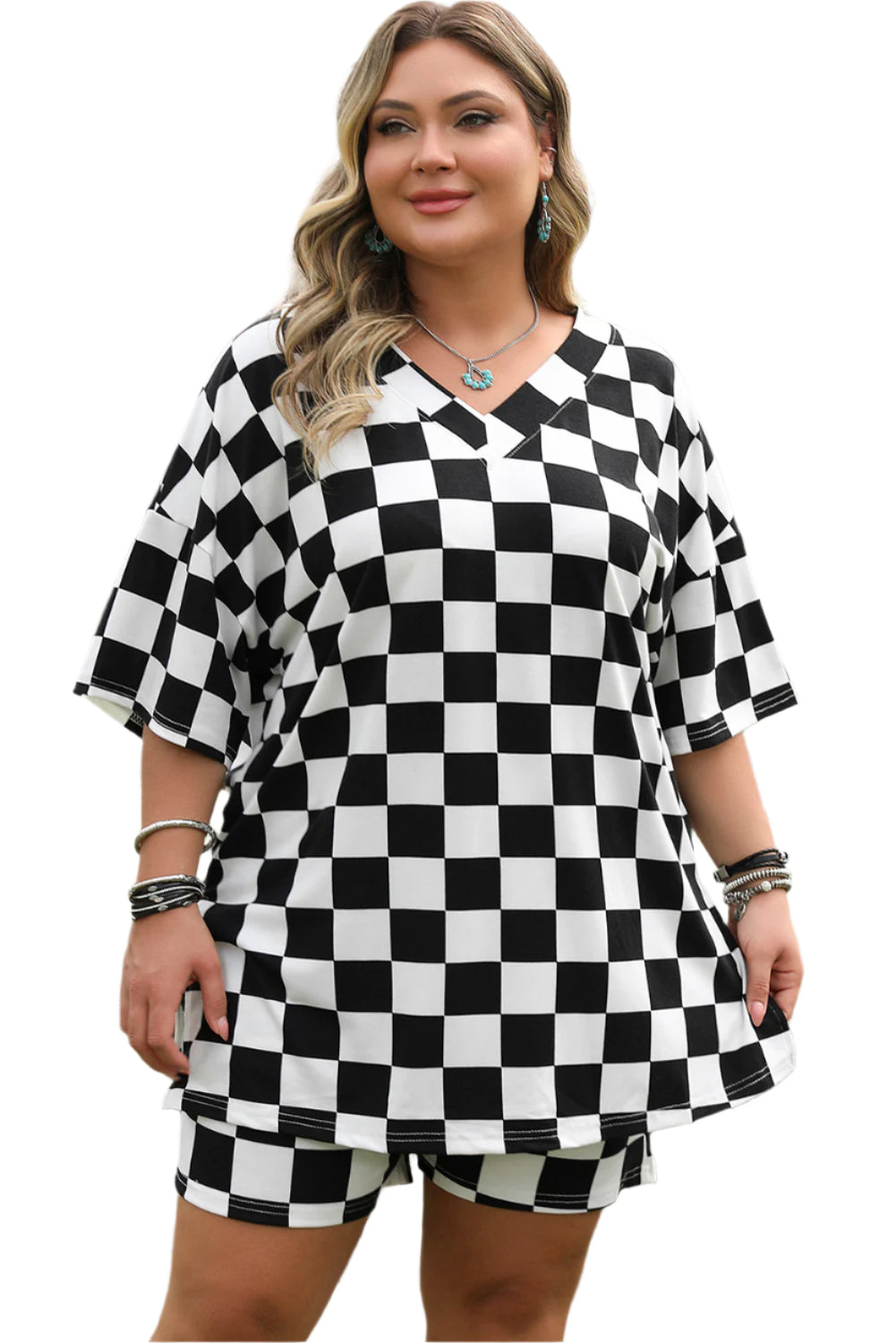 Black & White Two Piece Set - 1X - 4X