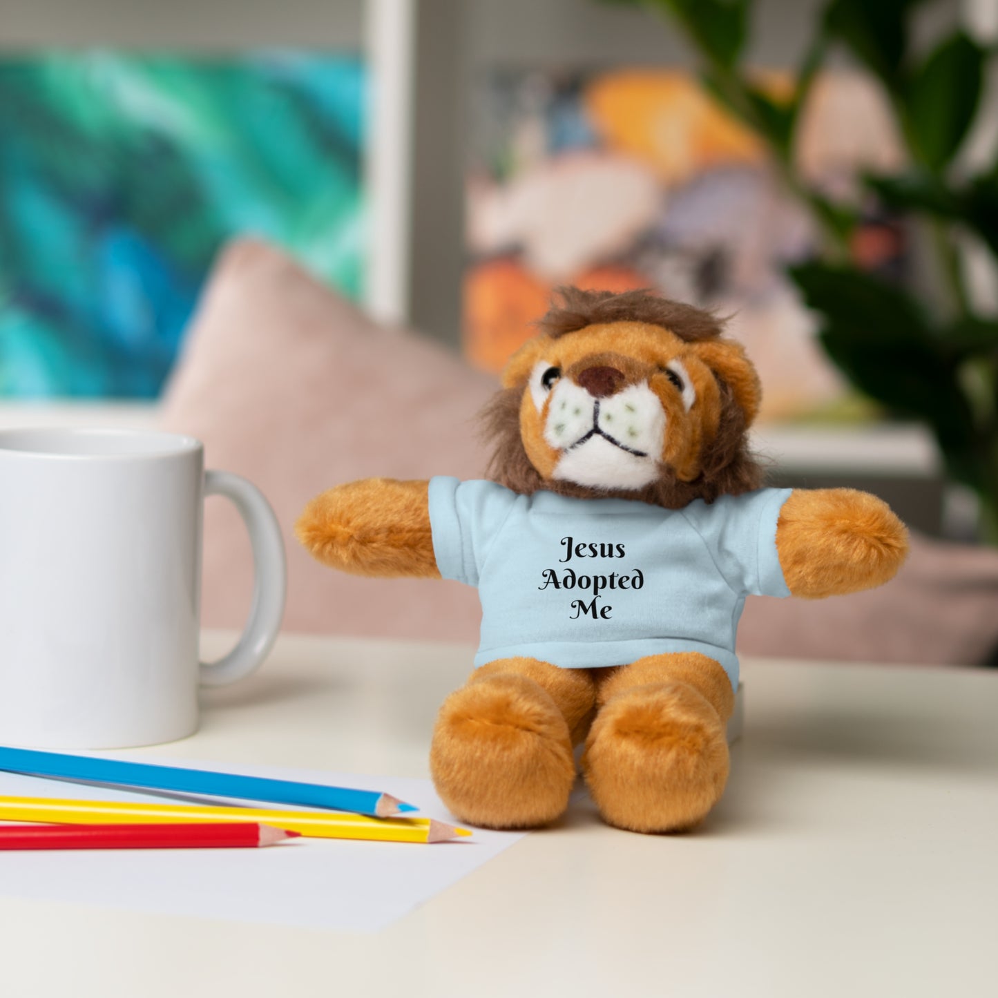 Stuffed Lion with T-shirt