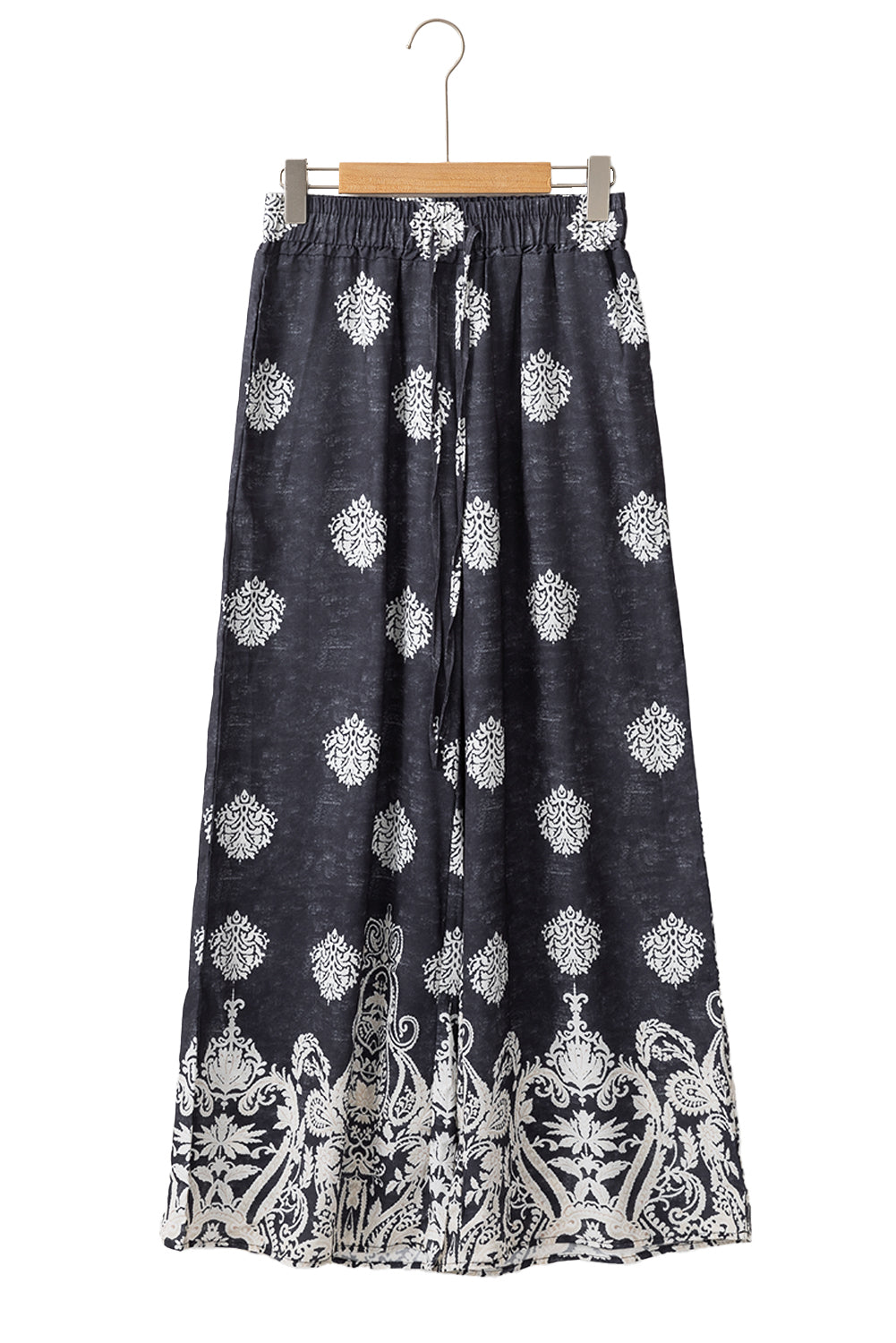 Grey Drawstring Wide Leg Pant - 1X - 4X