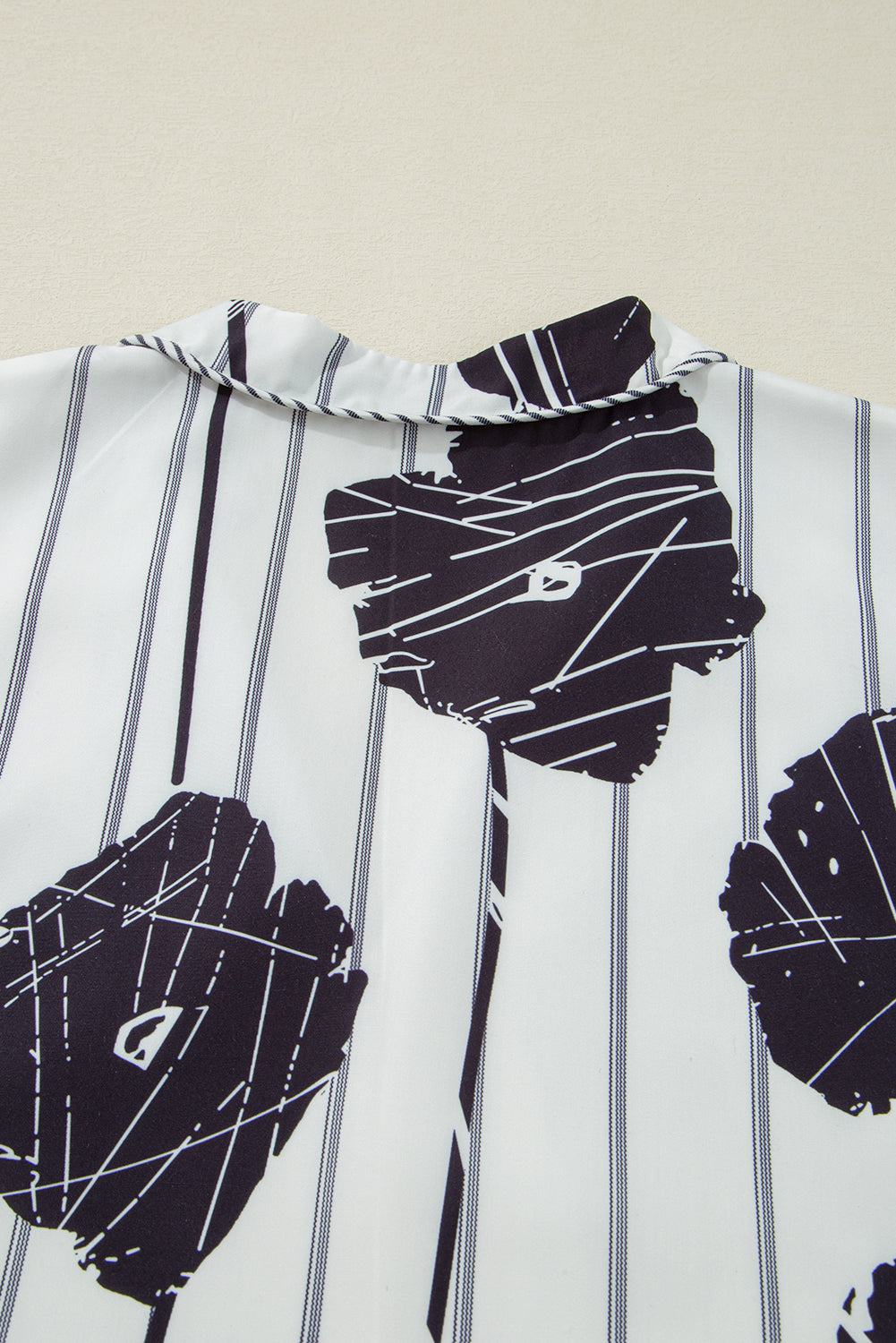 White with Black Flowers Dress - 1X - 4X