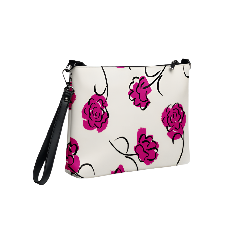 Red Flowered Crossbody Bag