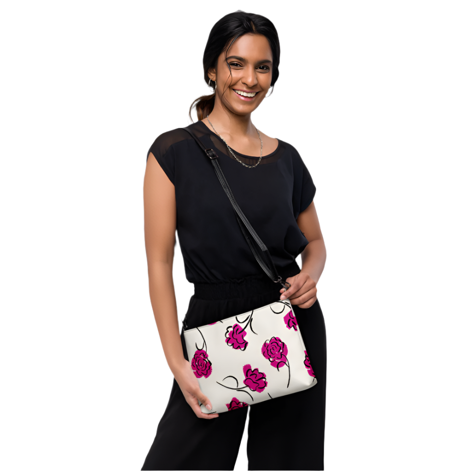 Red Flowered Crossbody Bag