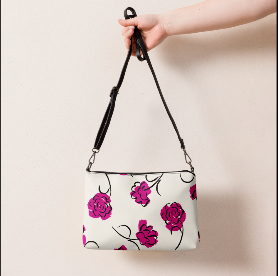 Red Flowered Crossbody Bag