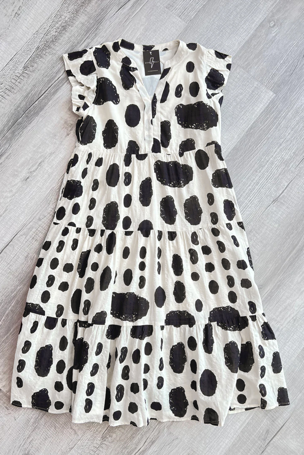White Polka Dot Dress - 1X - 4X