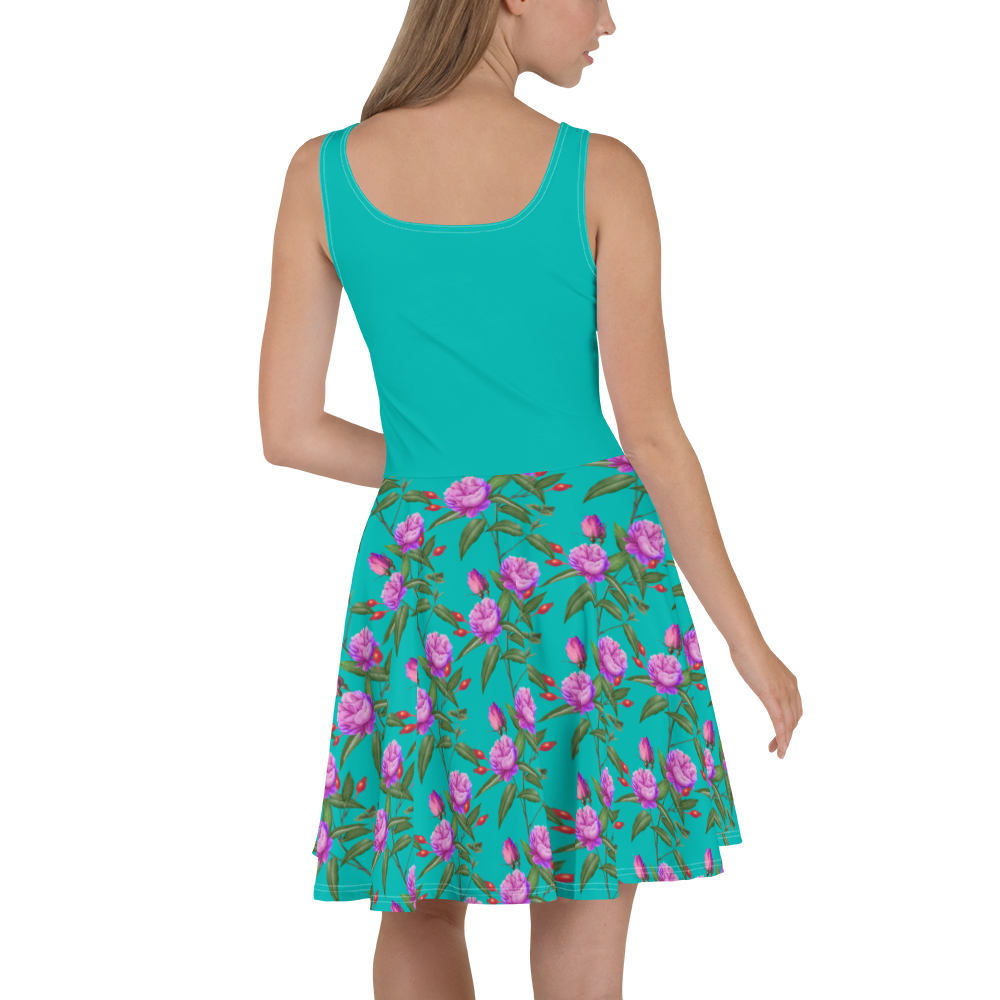 Teal & Pink Skater Dress XS - 3XL