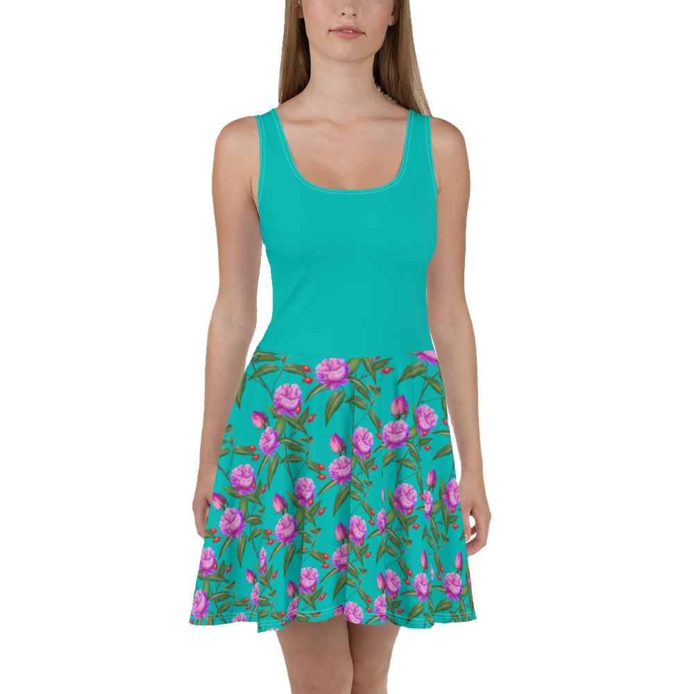 Teal & Pink Skater Dress XS - 3XL