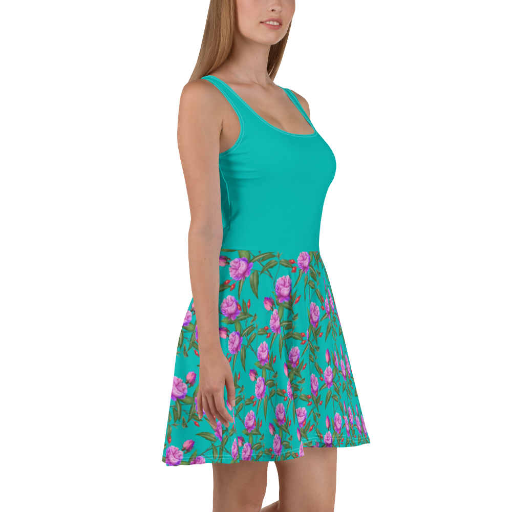 Teal & Pink Skater Dress XS - 3XL