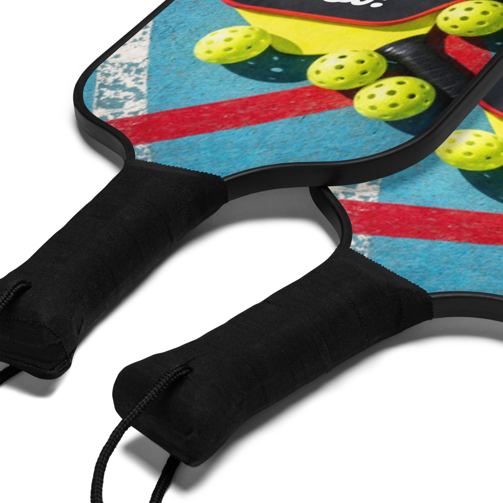 Pickleball Paddle Set - 2 Wooden Paddles, 2 Balls & Bag