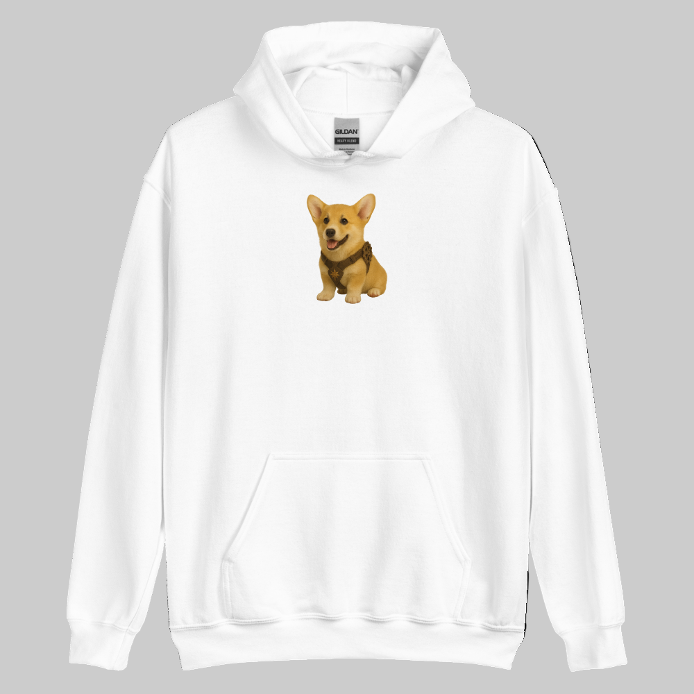 White Hoodie for Corgi Lovers - S - 5XL
