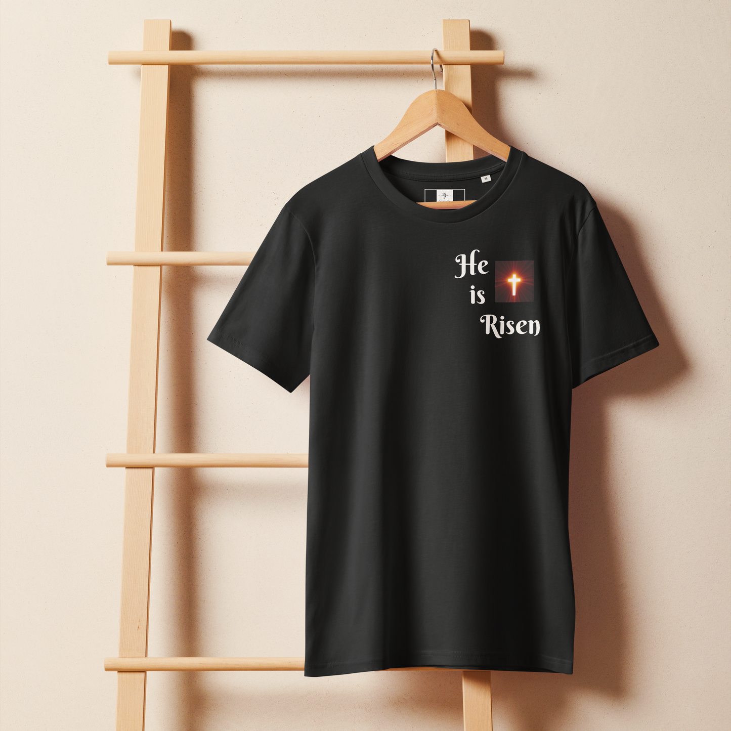 100% Org. Cotton "He is Risen" T-shirt - S - 2XL - 5 Colors