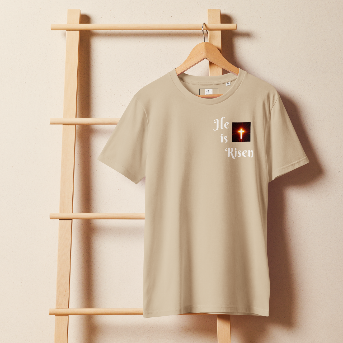 100% Org. Cotton "He is Risen" T-shirt - S - 2XL - 5 Colors