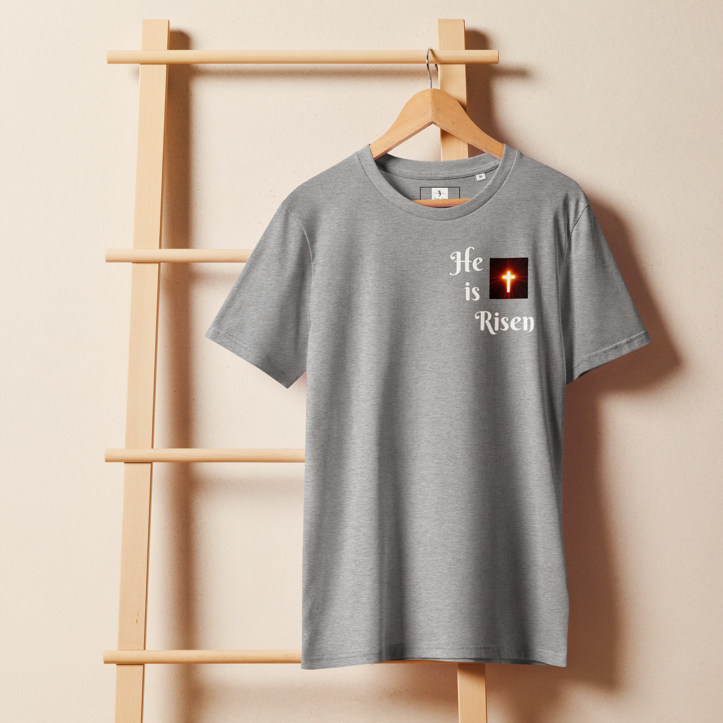 100% Org. Cotton "He is Risen" T-shirt - S - 2XL - 5 Colors