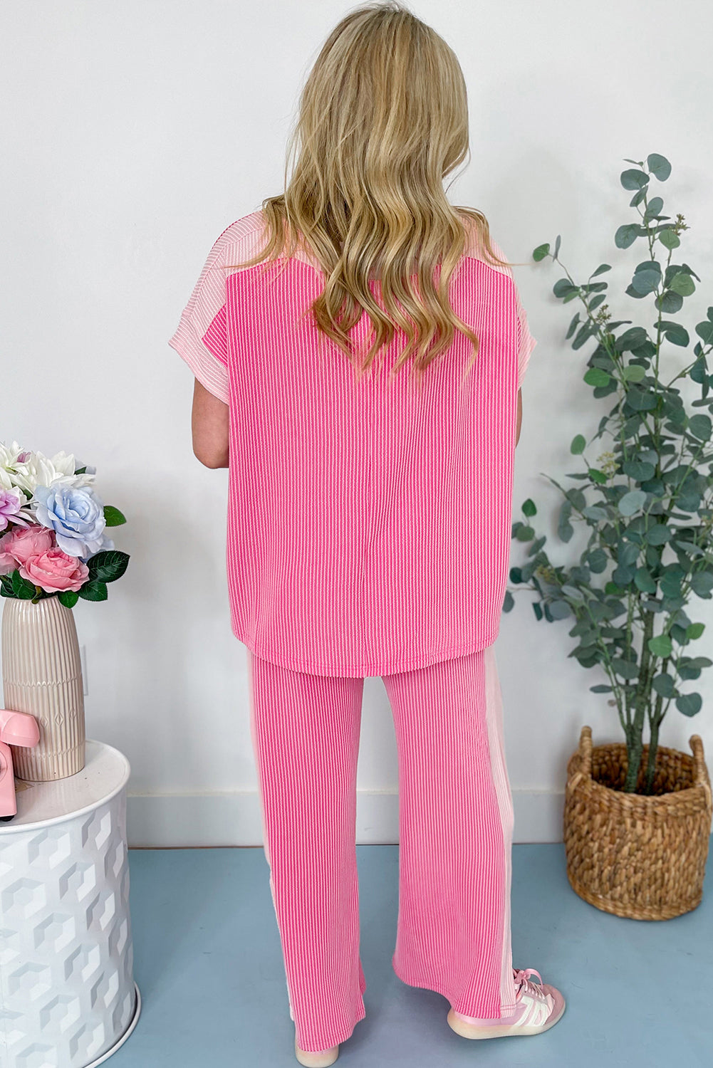 Pink Corded 2-piece Outfit - Small - 1XL