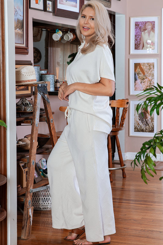 Light Beige Plus Size Lounger Set - 1XL - 3XL