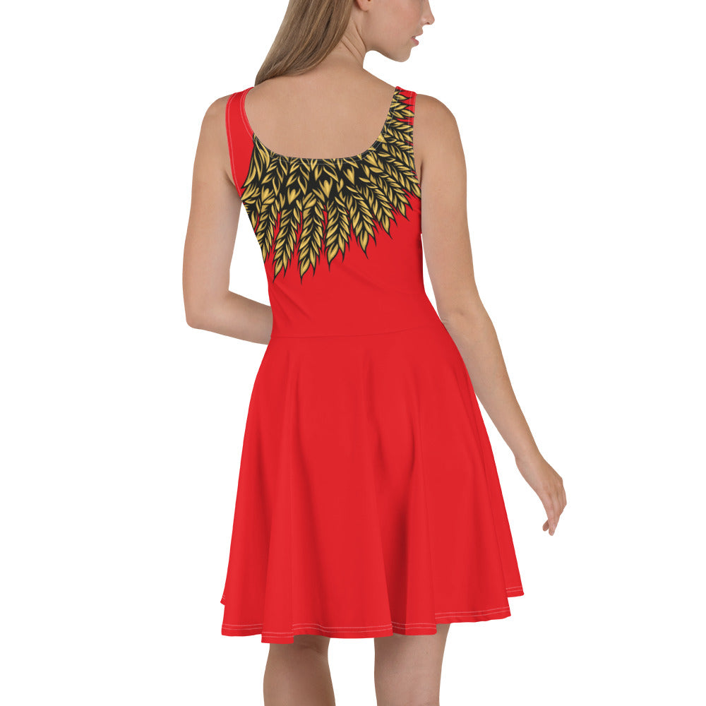 Winged Red Skater Dress   XS - 3XL