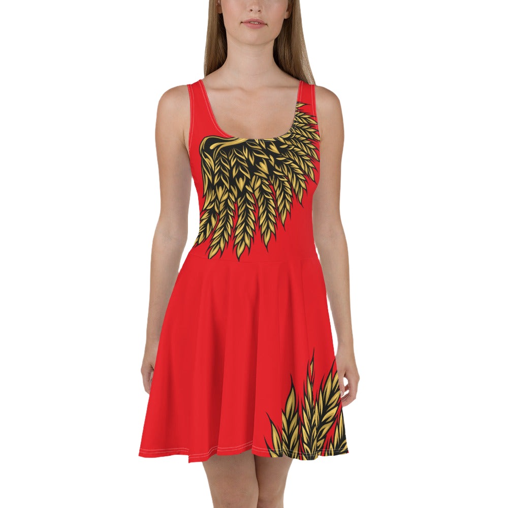 Winged Red Skater Dress   XS - 3XL