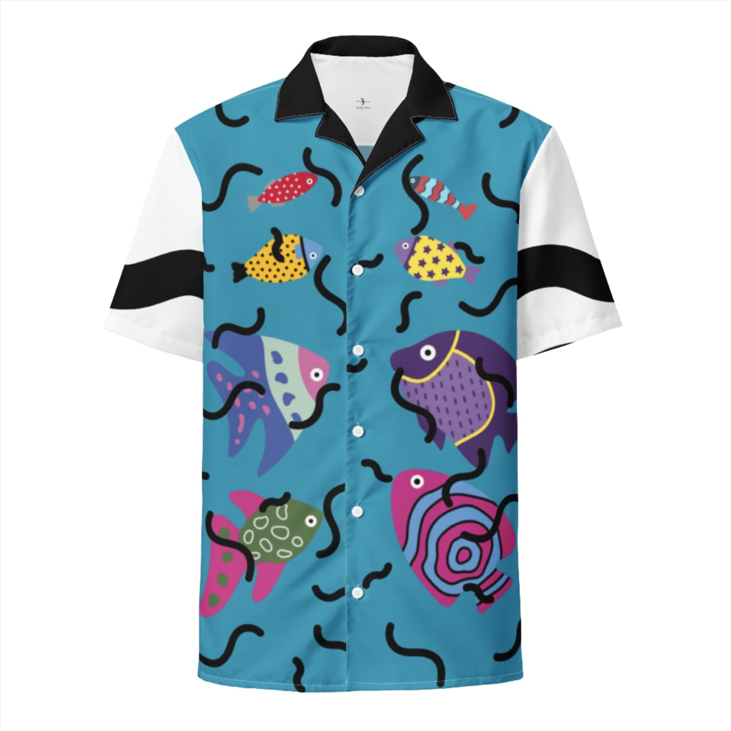 Blue Shirt Full of Fish 2XS - 6XL