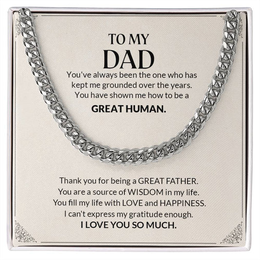 To My Dad | I Love You So Much - Cuban Link Chain