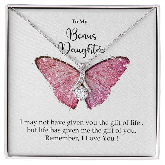To My Bonus Daughter | I Love You - Alluring Beauty necklace