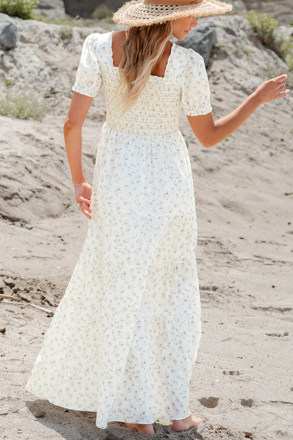 White Maxi Summer Dress - Small - 1XL