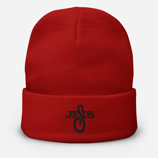 Jesus RED Embroidered Beanie