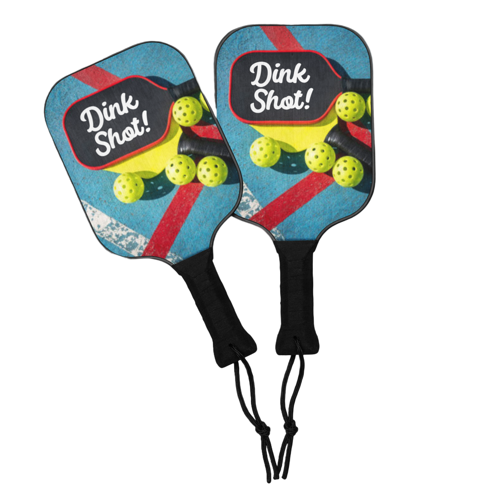 Pickleball Paddle Set - 2 Wooden Paddles, 2 Balls & Bag
