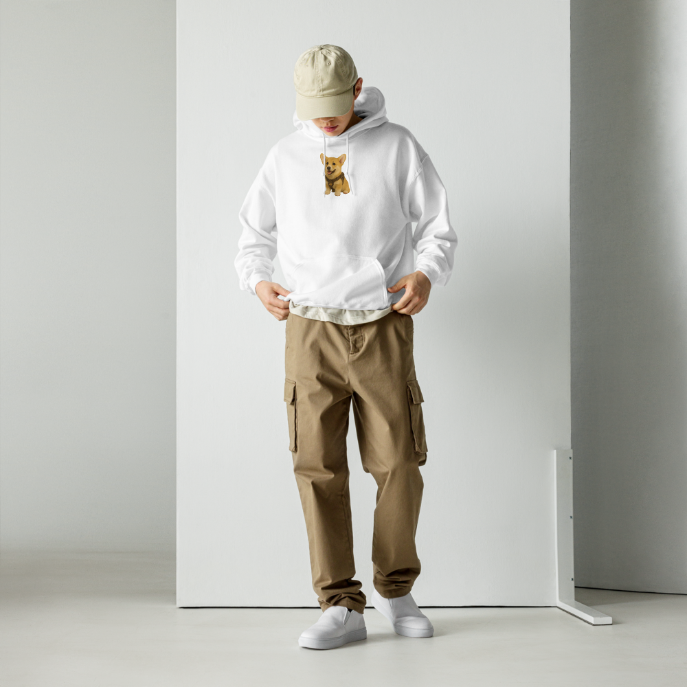 White Hoodie for Corgi Lovers - S - 5XL