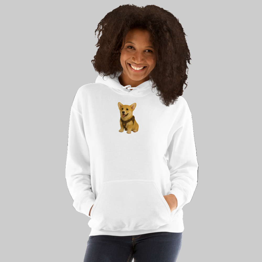 White Hoodie for Corgi Lovers - S - 5XL